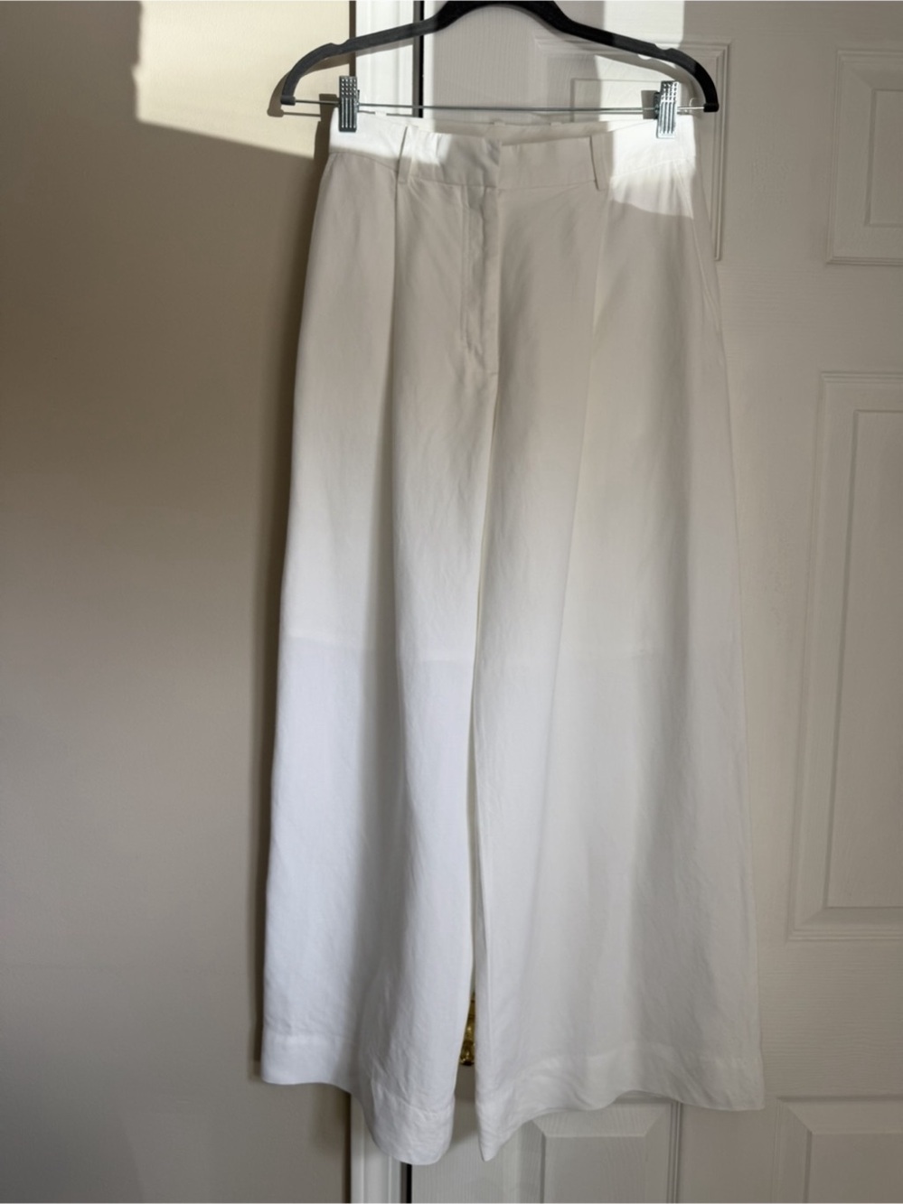 COS Wide Leg Linen Pants in White